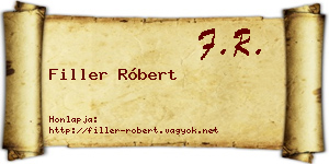 Filler Róbert névjegykártya